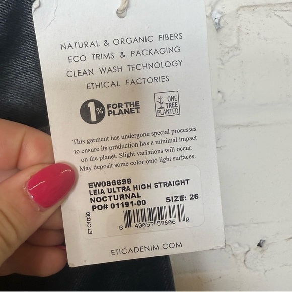 Etica Jeans Leah Ultra High Rise Straight Size 26 - Picture 4 of 6